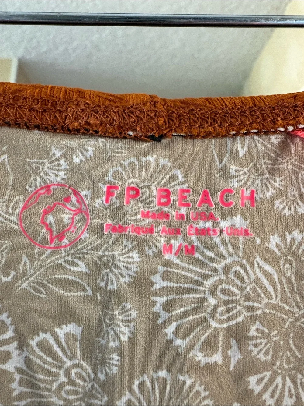Free People Rust Orange Textured Halter One-Piece Swimsuit with Sash - Picture 2 of 11